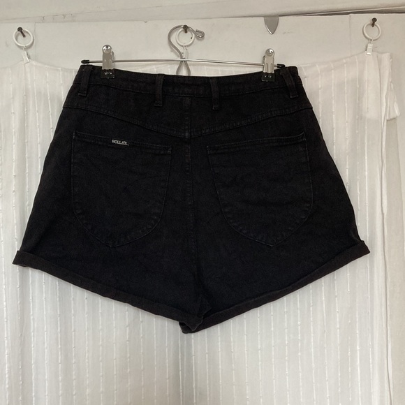 ROLLAS High-waisted Duster Jean Shorts black 30 rolla’s denim - Picture 3 of 5